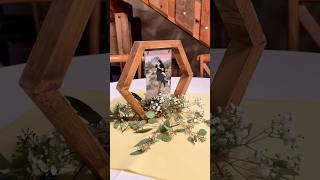 DIY Wedding Table Centerpiece With Photos and Greenery [upl. by Ehcsrop]