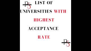 LIST OF UNIVERSITIES WITH HIGHEST ACCEPTANCE RATE [upl. by Nnylahs]