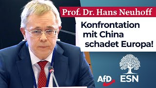 Konfrontation mit China schadet Europa – Prof Dr Hans Neuhoff AfD [upl. by Risa]