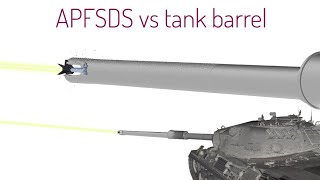 APFSDS Penetrator vs Tank Gun Barrel Simulation [upl. by Eirroc]