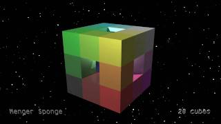 Menger sponge animation with 32 million cubes [upl. by Lareneg]