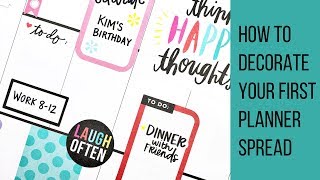 Planner 101  How to Decorate Your First Planner Spread  Classic Happy Planner [upl. by Haik]