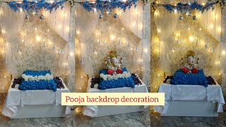 Ganpati decoration ideas  pooja backdrop decoration  Makhar decoration ideas  Ganpati decoration [upl. by Neehcas10]