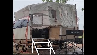 DIY 200 trailer conversion back porch How to make a back porch addition on this folding camper [upl. by Beniamino]