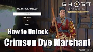 How to Unlock Crimson Dye Marchant in Ghost of Tsushima Iki Island [upl. by Ateiluj370]