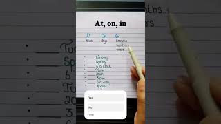 Prepositions on at in with English explanation HarishKumarM5 [upl. by Everard547]