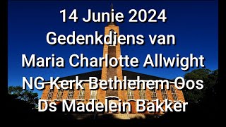 14 Junie 2024 Gedenkdiens van Maria Charlotte Allwight [upl. by Donnie]