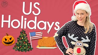 US National Holidays  Learn American Holidays  English with Jackie [upl. by Ottinger44]