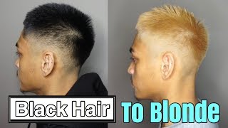 BLACK ASIAN HAIR TO BLONDE  Mens Hair [upl. by Jody87]