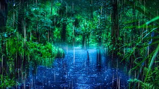 Rainy Night on Relaxing River  Water amp Rain Sounds for Sleeping [upl. by Frederico555]