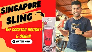 Singapore Sling Cocktail Experience  Long Bar Raffles Hotel Origin amp History Singapore Sling [upl. by Luoar852]