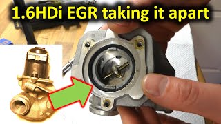 taking apart an EGR valve for cleaning for 16HDiTDCi Peugeot Citroen etc [upl. by Ayekal690]