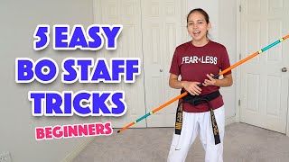 Easy Bo Staff Tricks for Beginners  Taekwondo Karate Martial Arts [upl. by Agan]