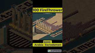 Stronghold crusader 5000 Arabian Swordsmen vs 100 Fire Thrower strongholdcrusader historicalgamer [upl. by Eseeryt941]