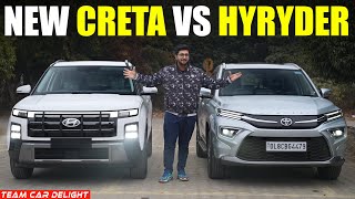 New Hyundai Creta vs Toyota Hyryder  Which one you should Buy  Drive Review [upl. by Nomead]