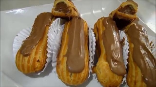 طريقة عمل الاكلير بعجينة الشو ● Eclairs ● لافراحكم وسهرات رمضان ♥ ♥ [upl. by Marcellus]