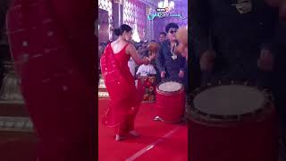 Sumona Chakravarti Performs Dhunuchi Dance In a Red Saree at Durga Puja  N18S  shorts [upl. by Keligot917]