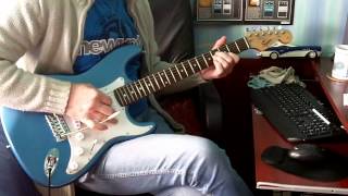 blue squier strat ironstone gold pickups [upl. by Oilut]