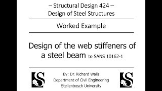 Steel Design  BendingShear  Design of web stiffeners  SD424 [upl. by Yennor]