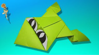 Origami facile  🐸 Grenouille sauteuse qui saute le mieux [upl. by Eillek566]