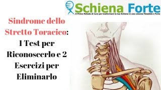 SINDROME DELLO STRETTO TORACICO TEST E ESERCIZI [upl. by Lamprey584]