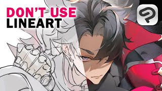 Dont use Lineart 🖋️Full Digital Drawing Process Clip Studio Paint Speedpaint [upl. by Egroeg]