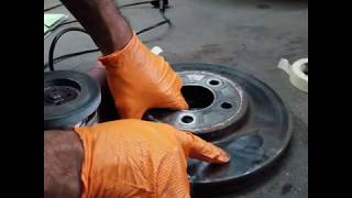 How To Resurface Brake Rotor the Cheap Way with Grit Flap Disc [upl. by Anahsed]