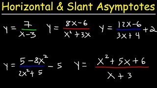 Horizontal Asymptotes and Slant Asymptotes of Rational Functions [upl. by Assele]