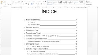 Como hacer un índice automático para tesis monográficas y proyectos en word [upl. by Lyle]