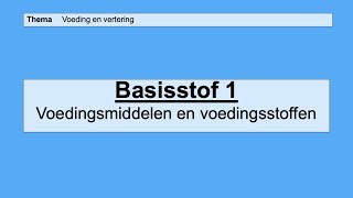 VMBO HAVO 2  Voeding en vertering  Basisstof 1 Voedingsmiddelen en voedingsstoffen [upl. by Assilana]
