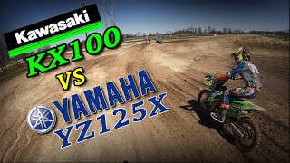 2020 Kawasaki KX100 Vs 2020 Yamaha YZ125X [upl. by Nasya]