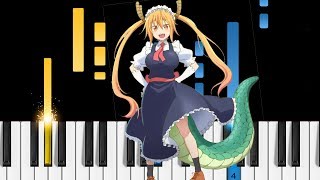 Miss Kobayashis Dragon Maid OP  Aozora no Rhapsody  Piano Tutorial [upl. by Titus]