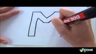 Come disegnare la lettera M in 3D [upl. by Vaden]