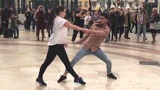 Professional Dancers join Street Performer  Entre Dos Aguas  Borja Catanesi [upl. by Licna]