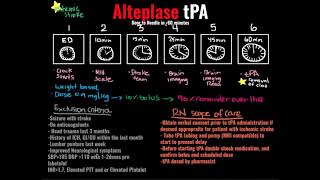 Alteplase tPA nursing administration  ischemic stroke treatment exclusive criteria for tPA [upl. by Avla]