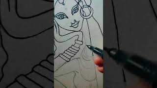 Courtagesheetpencilartpenartpencilcolorartmixmediaartmadhubani colourfularttimemanagement [upl. by Adnohs]