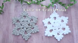 CROCHET TUTORIAL Adorno de navidad Copo de Nieve a crochet paso a paso adornos Navideños [upl. by Ahsitan]