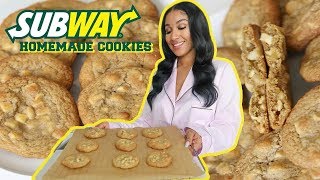 WHITE CHOCOLATE MACADAMIA NUT COOKIES RECIPE LIKE SUBWAY  SHERLINA NYM [upl. by Aniv]