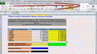 Excel für Einsteiger Formeln kopieren Zellbezüge [upl. by Photima735]