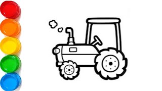 tractor drawing easy step by step  how to draw tractor [upl. by Nidorf955]