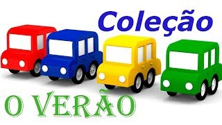 4 carros coloridos O verão Desenhos animados Coleção [upl. by Kirtley]