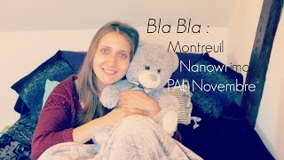 Blabla  Montreuil Nanowrimo Pause YT PAL Novembre etc [upl. by Trebron]