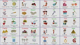 150 Common Homographs  Confusing Words with the Same Spelling but Having More than One Meaning [upl. by Georgia]