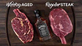 24hrs Whiskey Aged Steak Experiment  Guga Foods [upl. by Hanoj]