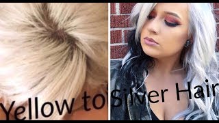 How to get Silver Hair  Yellow to Silver platinum [upl. by Nitsew]