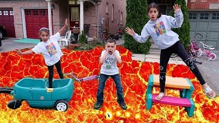 The Floor is lava Challenge family fun kids video [upl. by Spaulding472]