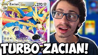 TURBO Zacian VSTAR Deck This Is A BIG Upgrade For Zacian V Crown Zenith PTCGO [upl. by Ecaroh]