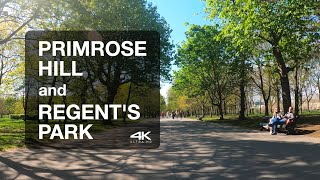 4K London cycling  Primrose Hill and Regents Park great bicycle route for tourists [upl. by Imiaj]