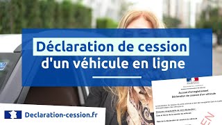 Déclaration de cession dun véhicule en ligne [upl. by Eemak]