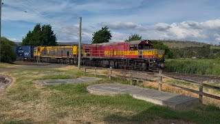 TasRail 2011 TR11 55 train crossing StationJohnston Road [upl. by Artinak]